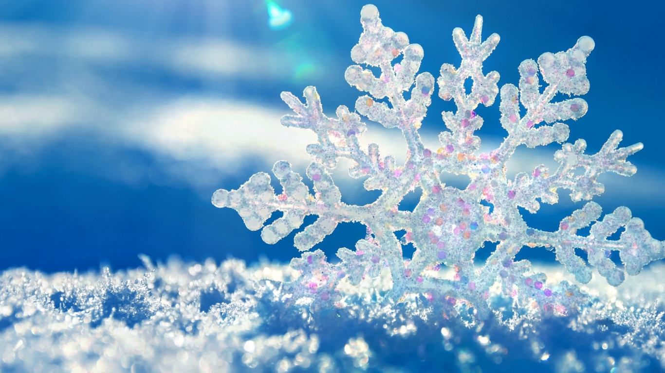 雪花, 冬天, 冻结, 天空, 季节 壁纸 1366x768 允许