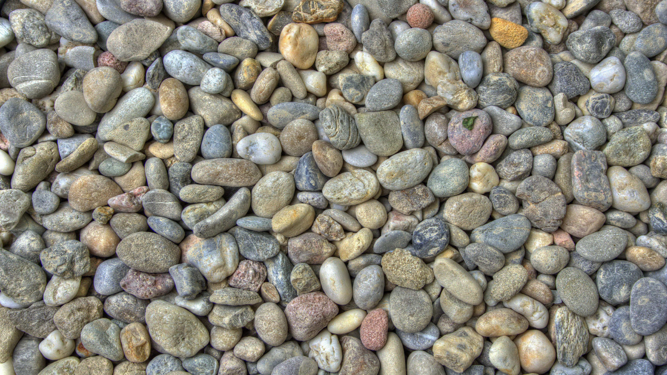 Brown and Gray Stones on Gray and Brown Stones. Wallpaper in 1366x768 Resolution