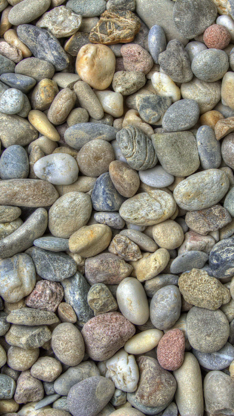 Brown and Gray Stones on Gray and Brown Stones. Wallpaper in 750x1334 Resolution