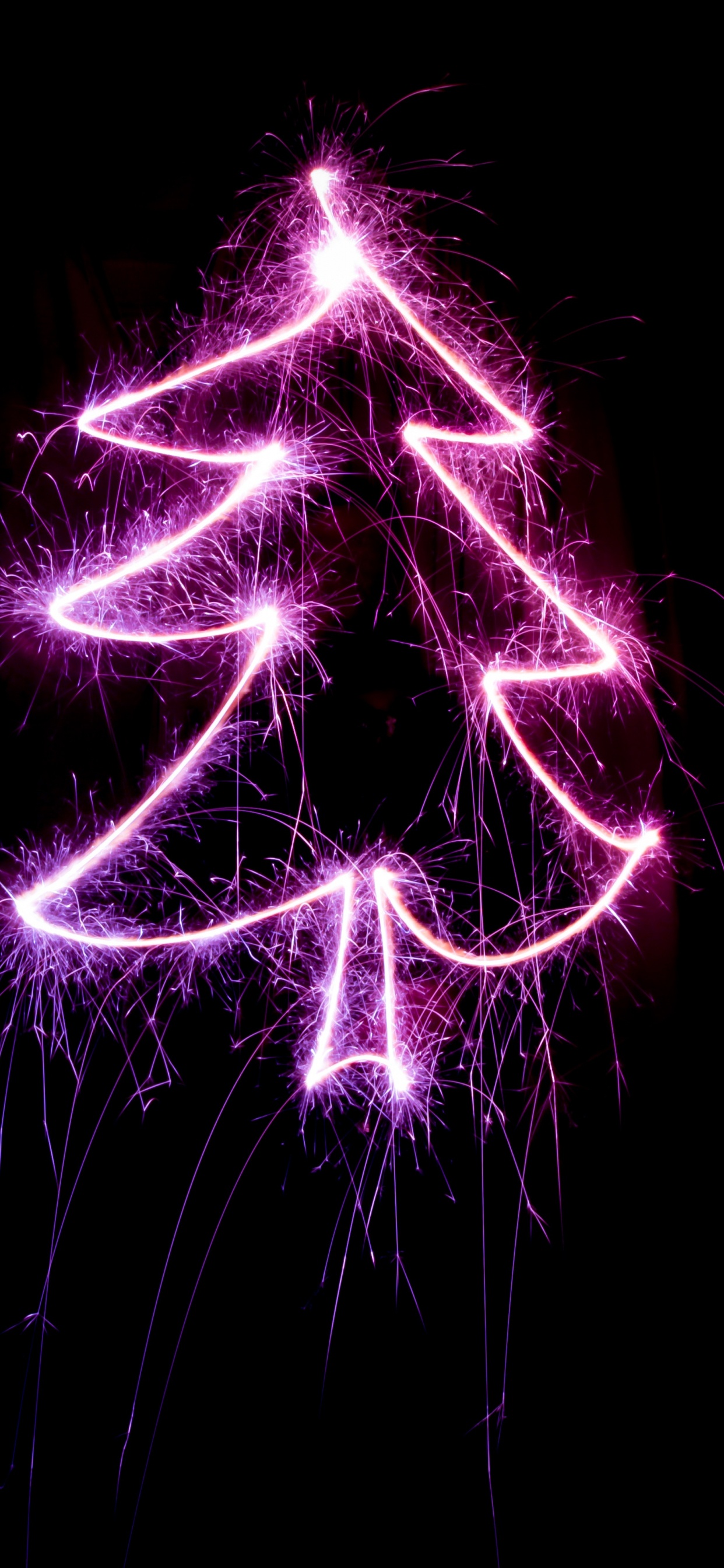Christmas Day, Christmas Tree, Purple, Violet, Light. Wallpaper in 1242x2688 Resolution