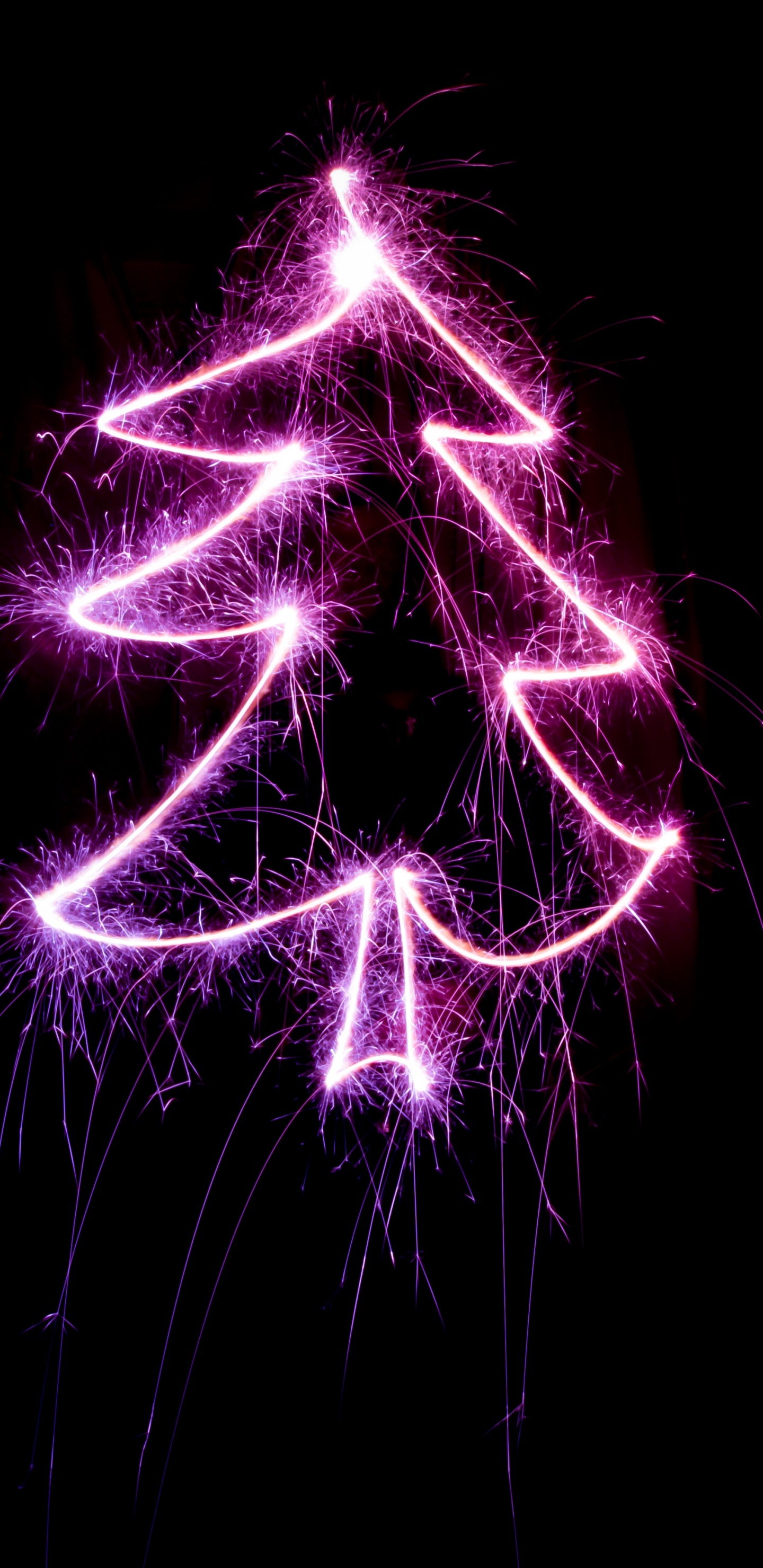 Christmas Day, Christmas Tree, Purple, Violet, Light. Wallpaper in 1440x2960 Resolution