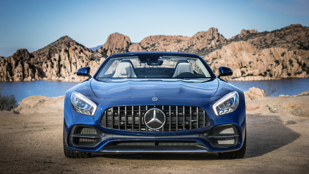 Blue Mercedes Benz Car on Road During Daytime. Wallpaper in 1280x720 Resolution