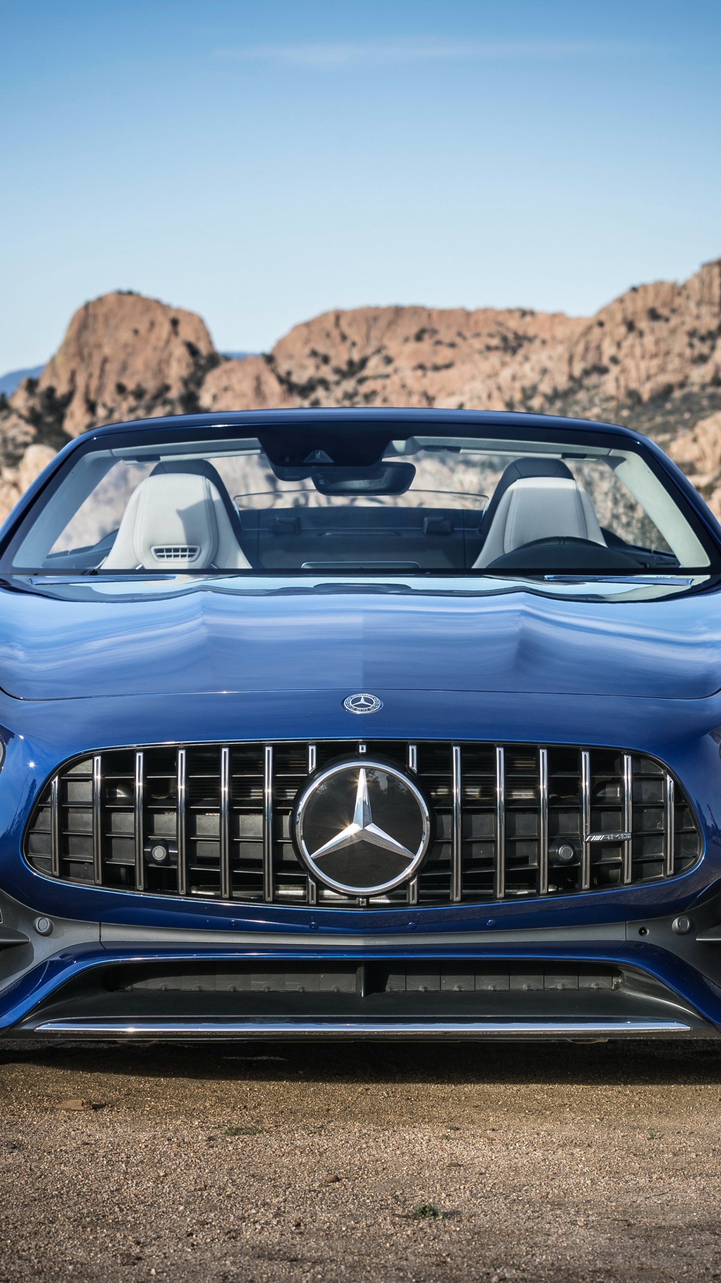 Blue Mercedes Benz Car on Road During Daytime. Wallpaper in 1440x2560 Resolution