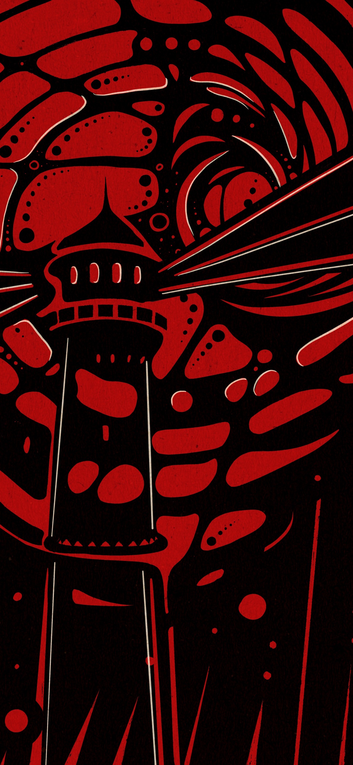 Diseño Gráfico, Rojo, Negro, Textil, Manga. Wallpaper in 1125x2436 Resolution