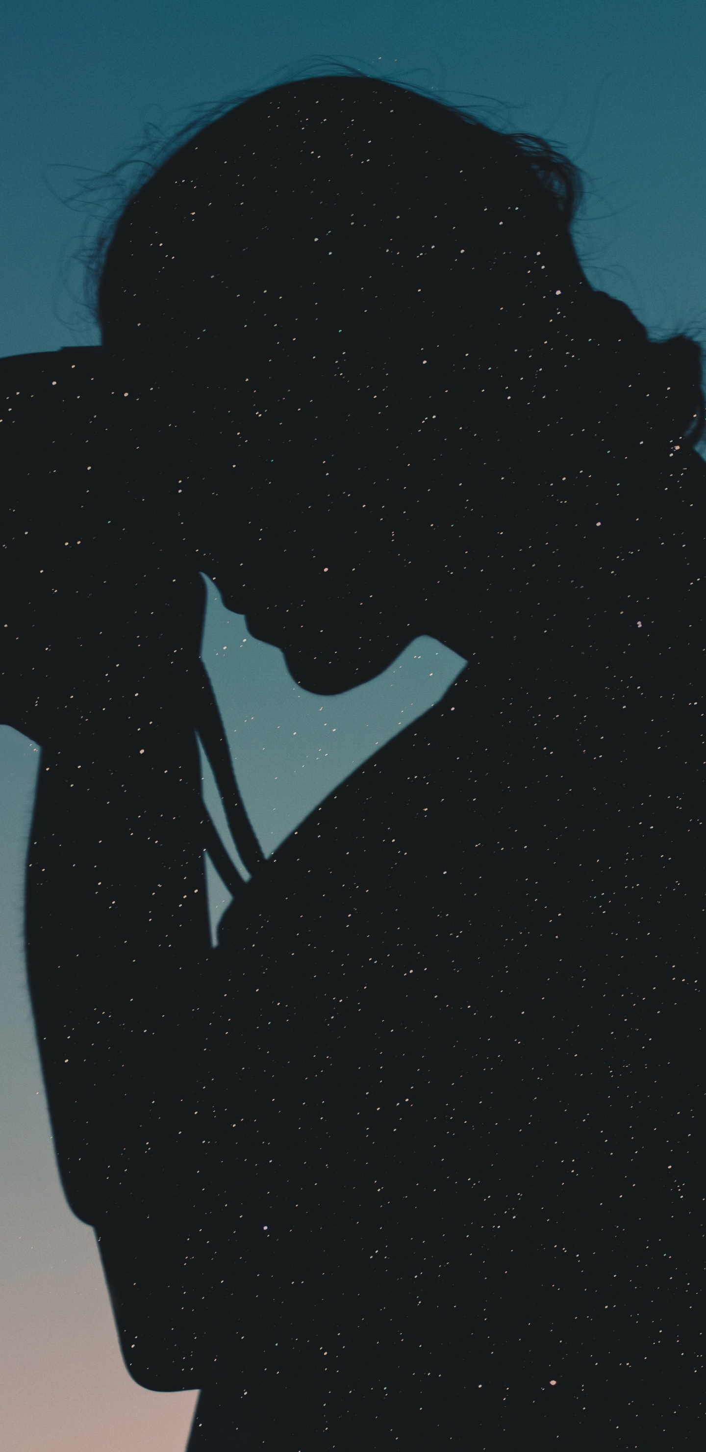 Silhouette of Woman Holding Camera. Wallpaper in 1440x2960 Resolution