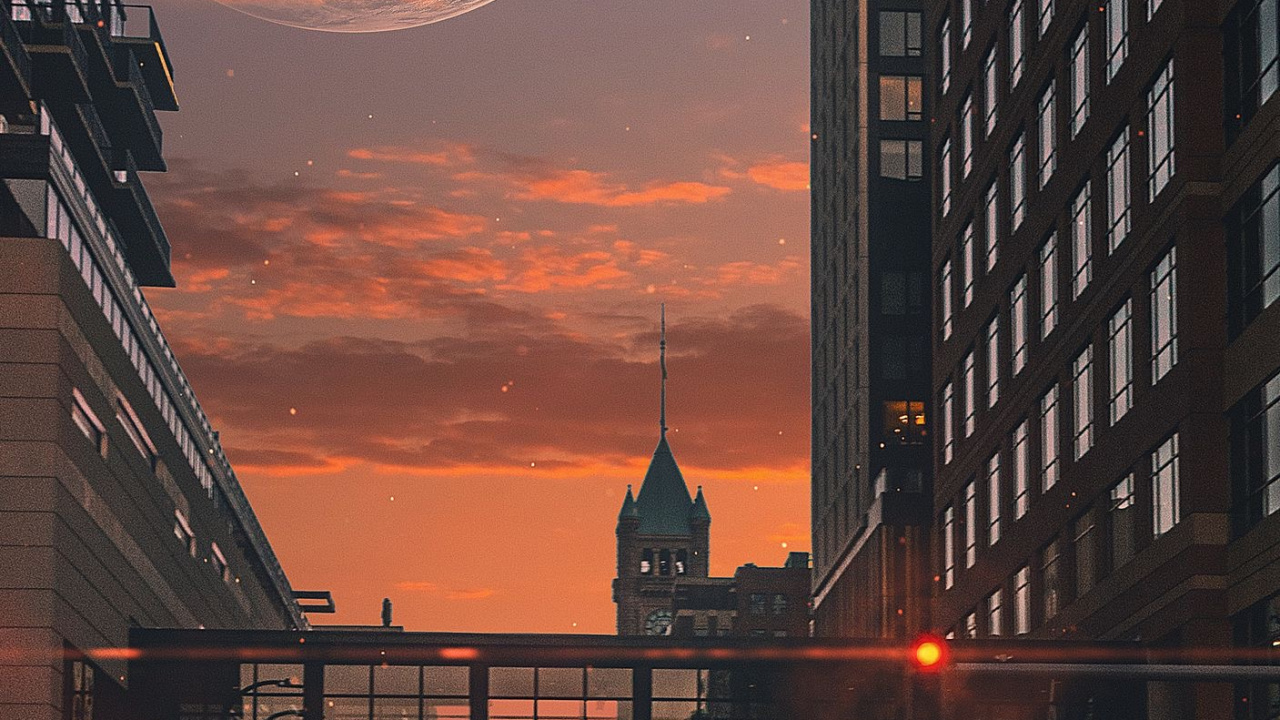 Edificio, Ambiente, Luz, Afterglow, Atardecer. Wallpaper in 1280x720 Resolution