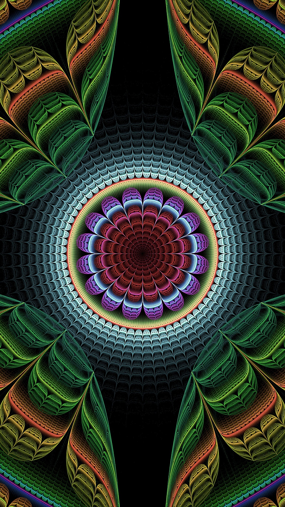 Grüne Und Blaue Runde Decke. Wallpaper in 1080x1920 Resolution