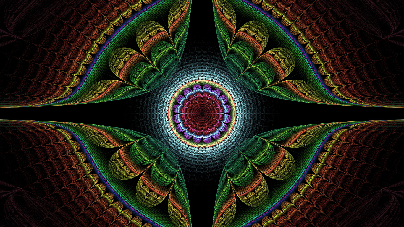 Grüne Und Blaue Runde Decke. Wallpaper in 1366x768 Resolution