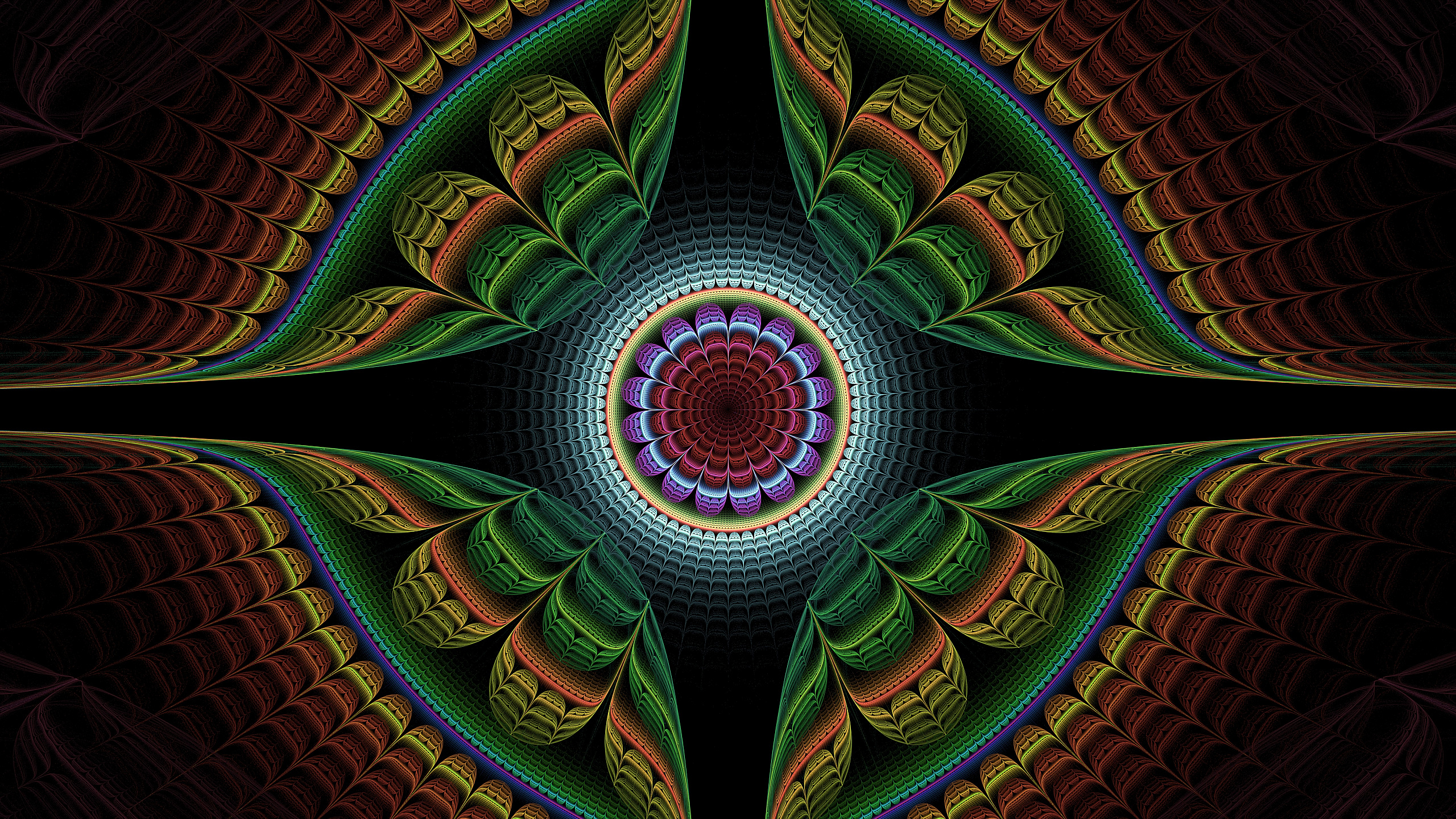 Grüne Und Blaue Runde Decke. Wallpaper in 2560x1440 Resolution