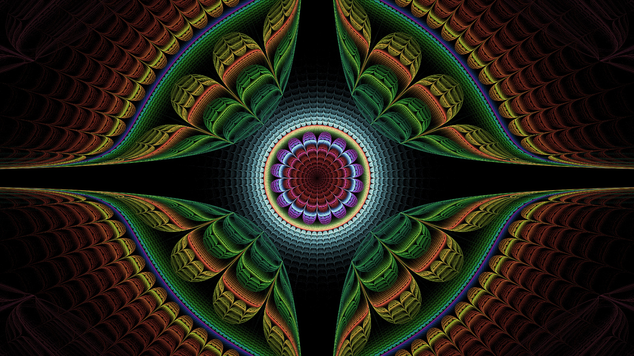 圆圈, 迷幻术, 对称, 彩色玻璃, 建筑 壁纸 1280x720 允许