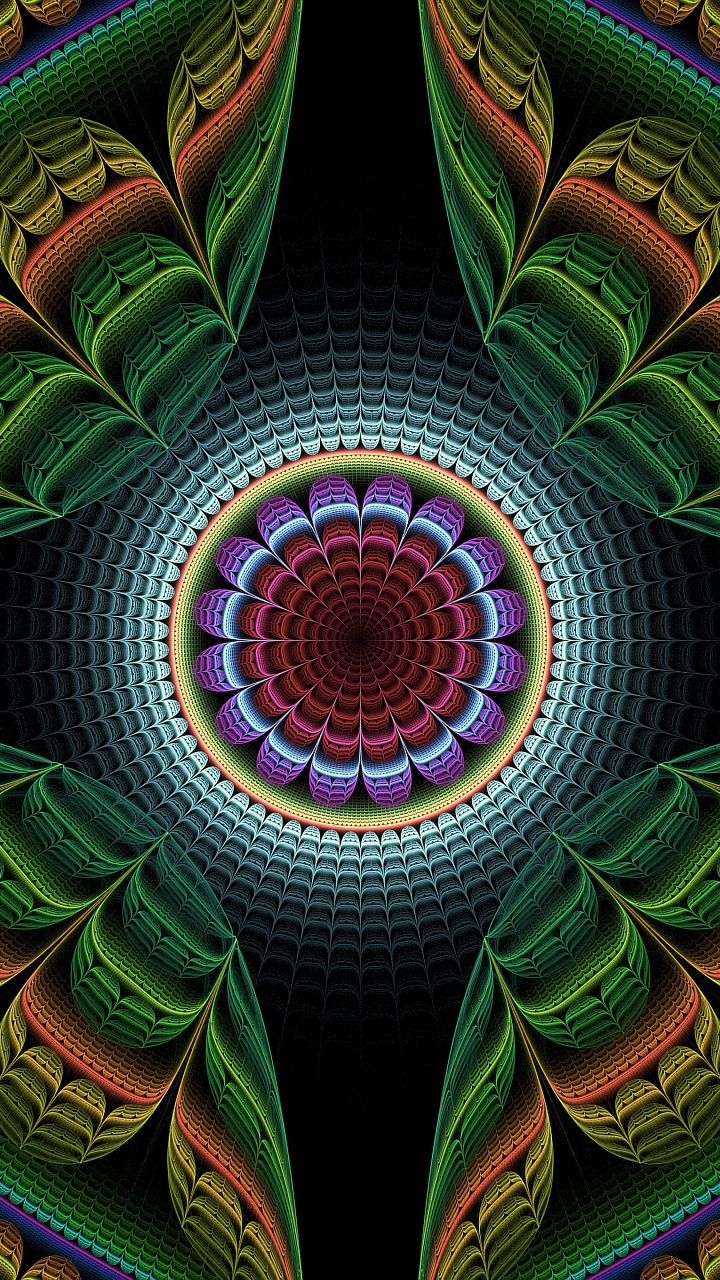 圆圈, 迷幻术, 对称, 彩色玻璃, 建筑 壁纸 720x1280 允许