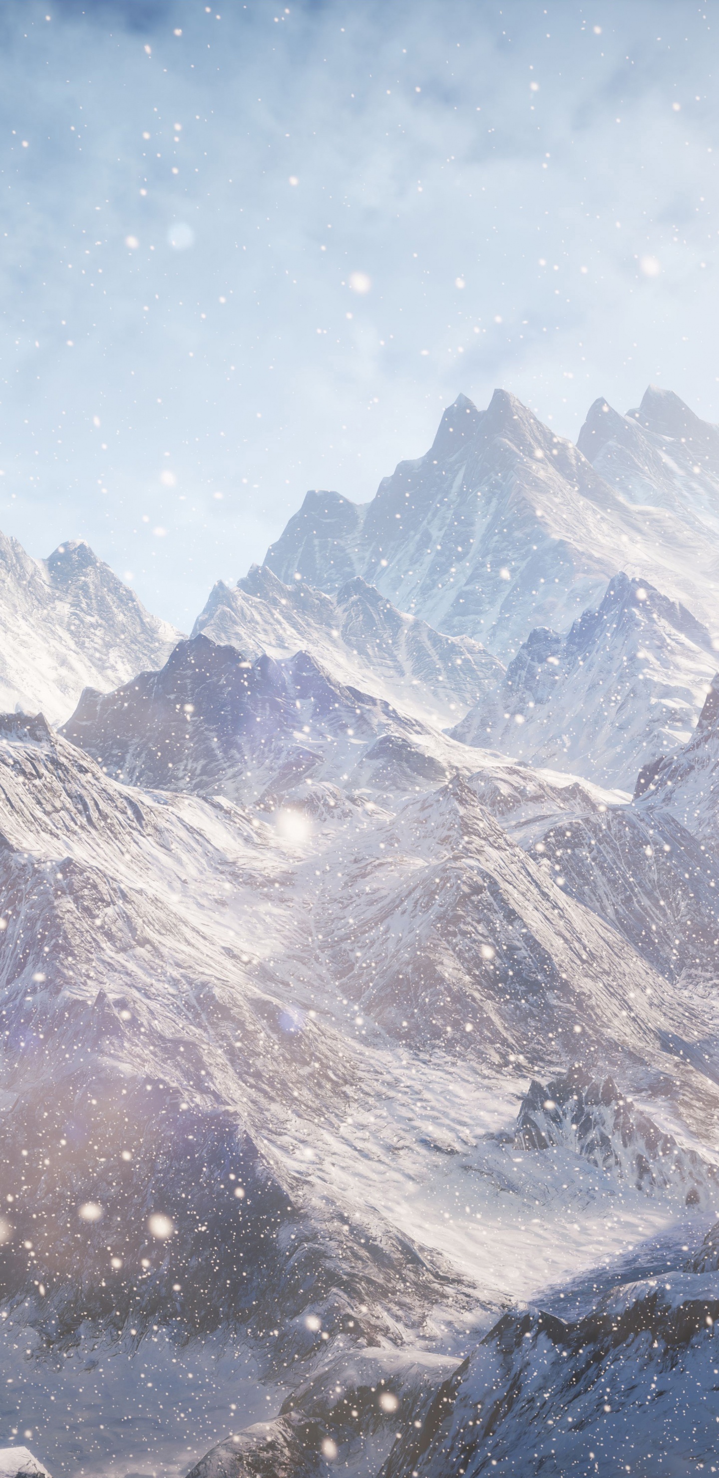 Schneebedeckte Berge Unter Blauem Himmel Tagsüber. Wallpaper in 1440x2960 Resolution