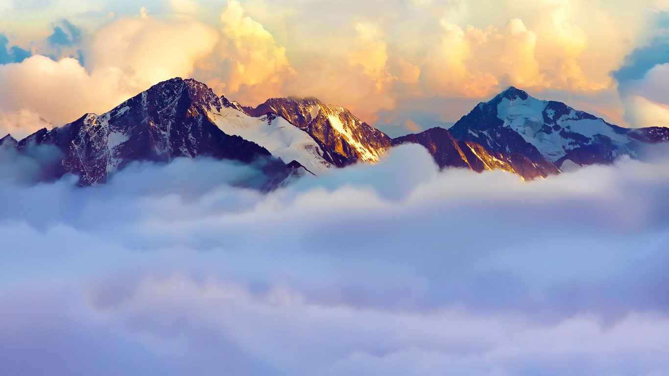 Rocky Mountains, Himalaya, Matterhorn, Bergkette, Natur. Wallpaper in 1366x768 Resolution