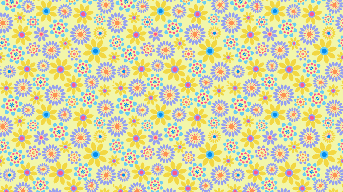 Textil Floral Amarillo y Blanco. Wallpaper in 1366x768 Resolution