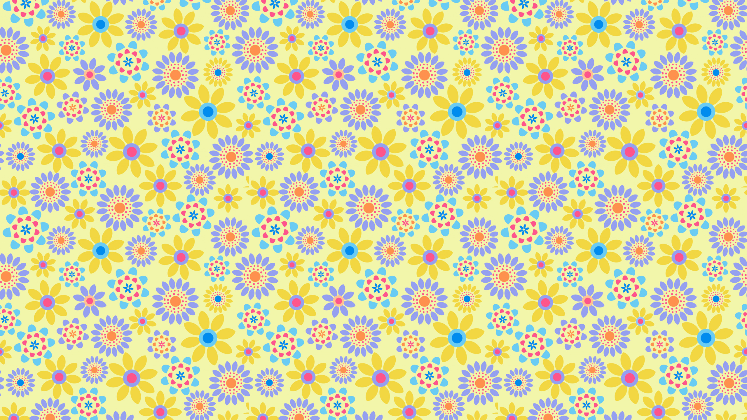 Yellow and White Floral Textile. Wallpaper in 2560x1440 Resolution