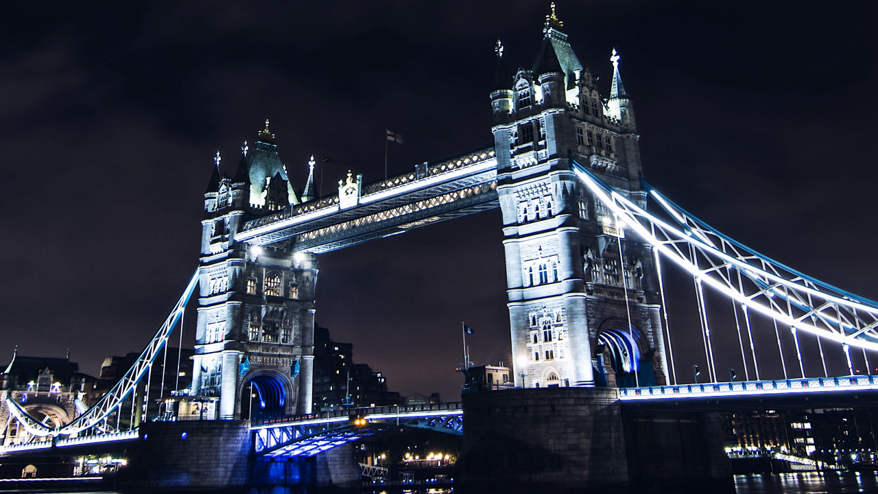 People Walking on Bridge Under White Sky During Daytime. Wallpaper in 1280x720 Resolution