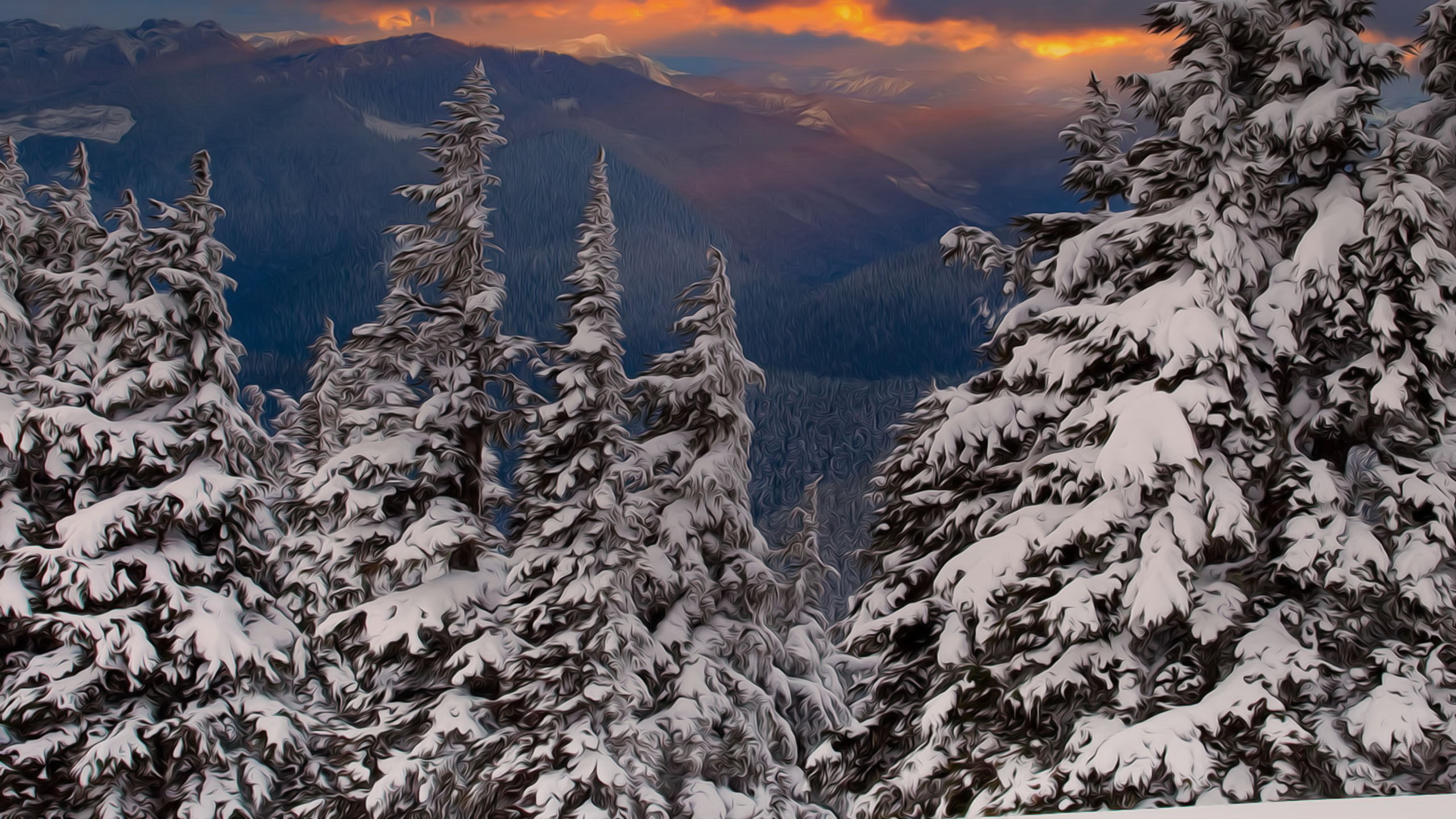 冬天, 多山的地貌, 山脉, 荒野, 天空 壁纸 2560x1440 允许