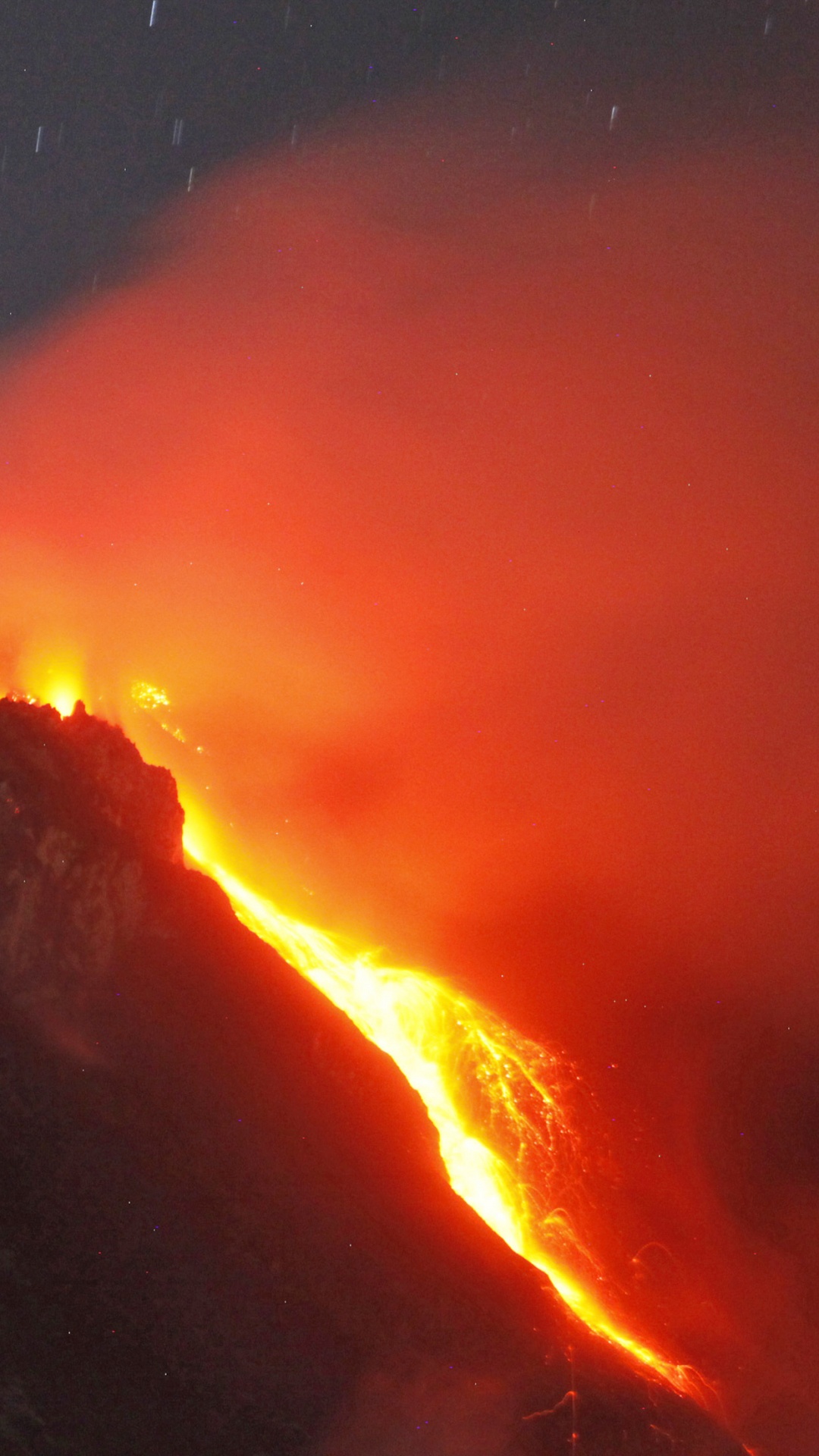 Ilustración de Galaxia Naranja y Negra. Wallpaper in 1080x1920 Resolution