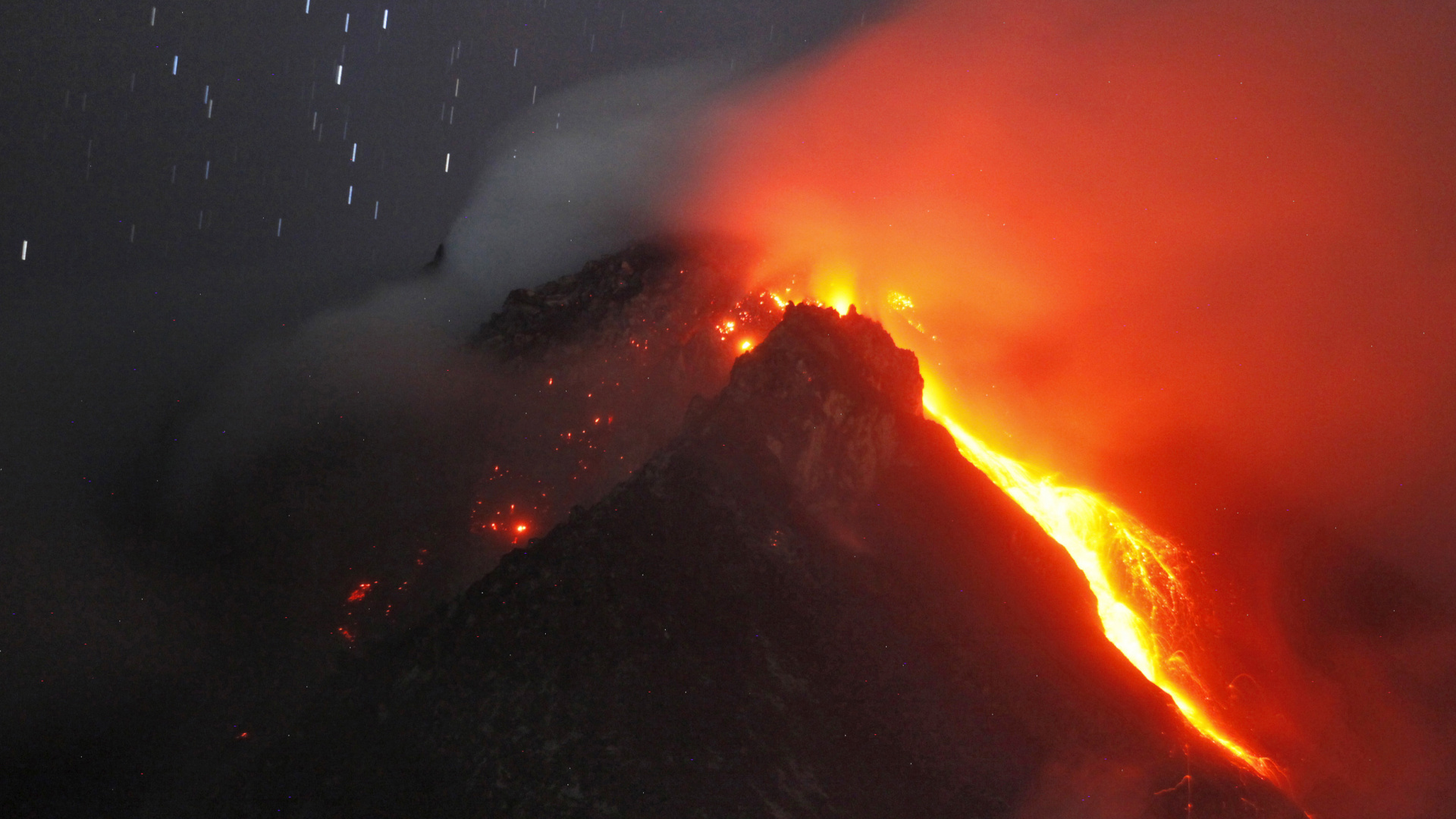 Ilustración de Galaxia Naranja y Negra. Wallpaper in 1920x1080 Resolution