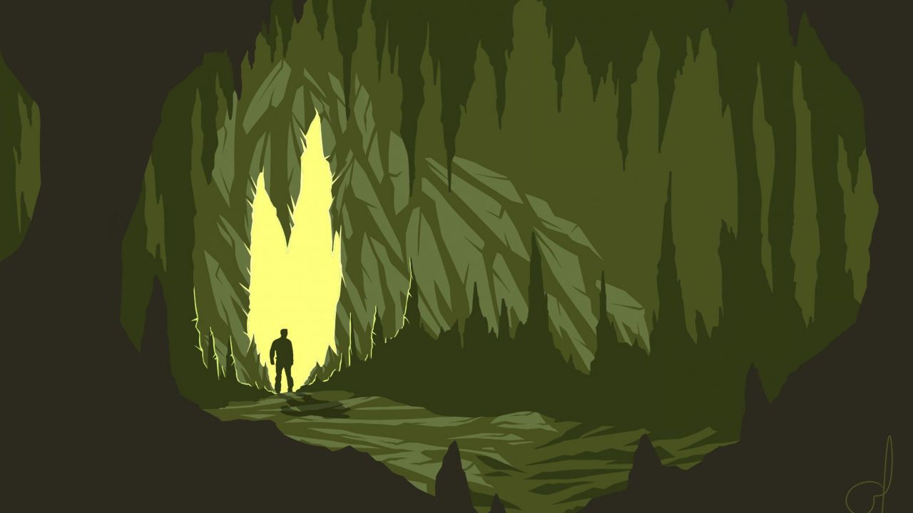 Green Light in The Dark. Wallpaper in 1280x720 Resolution