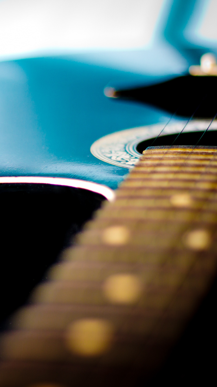 Acoustic Guitar, Guitar, Blue, Concert, Music. Wallpaper in 750x1334 Resolution
