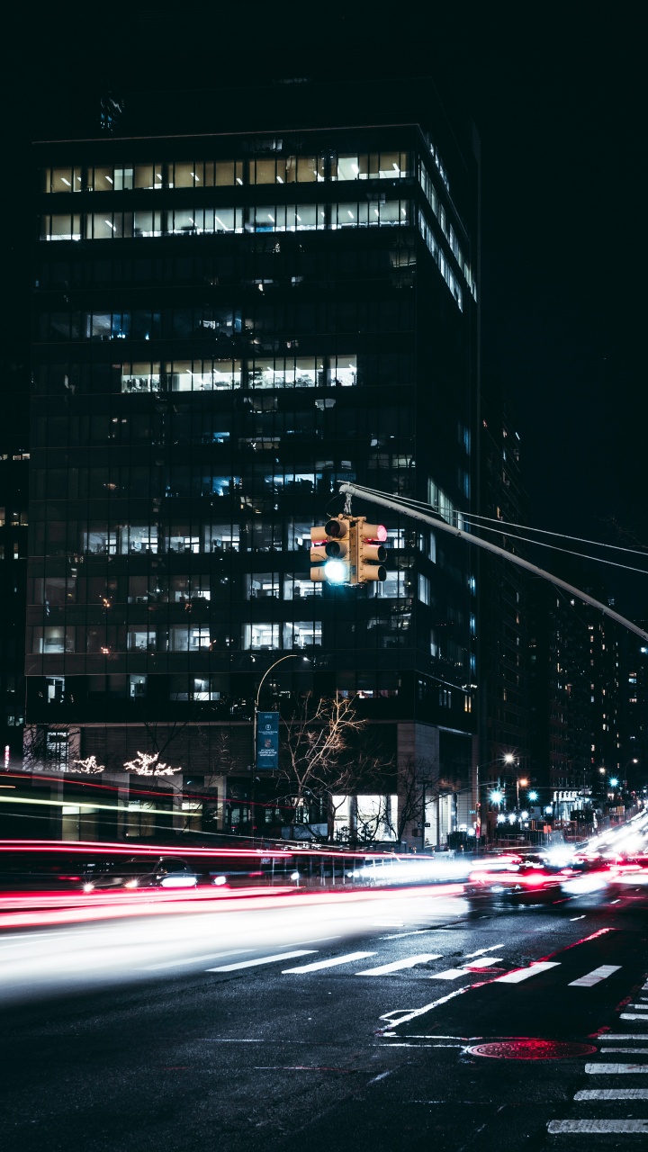 Time Lapse Photography of Cars on Road During Night Time. Wallpaper in 720x1280 Resolution