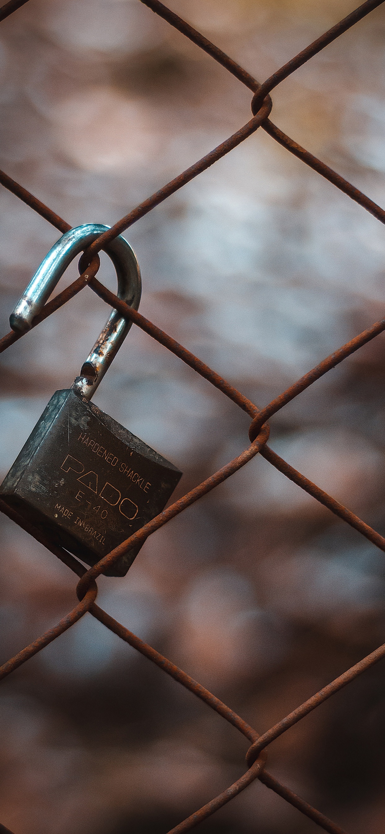 Silver Padlock on Gray Steel Fence. Wallpaper in 1242x2688 Resolution