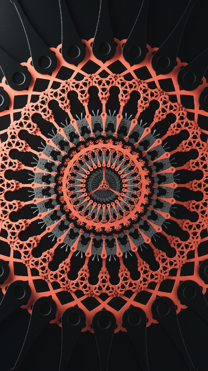 Rotes Und Schwarzes Rundes Dekor. Wallpaper in 720x1280 Resolution