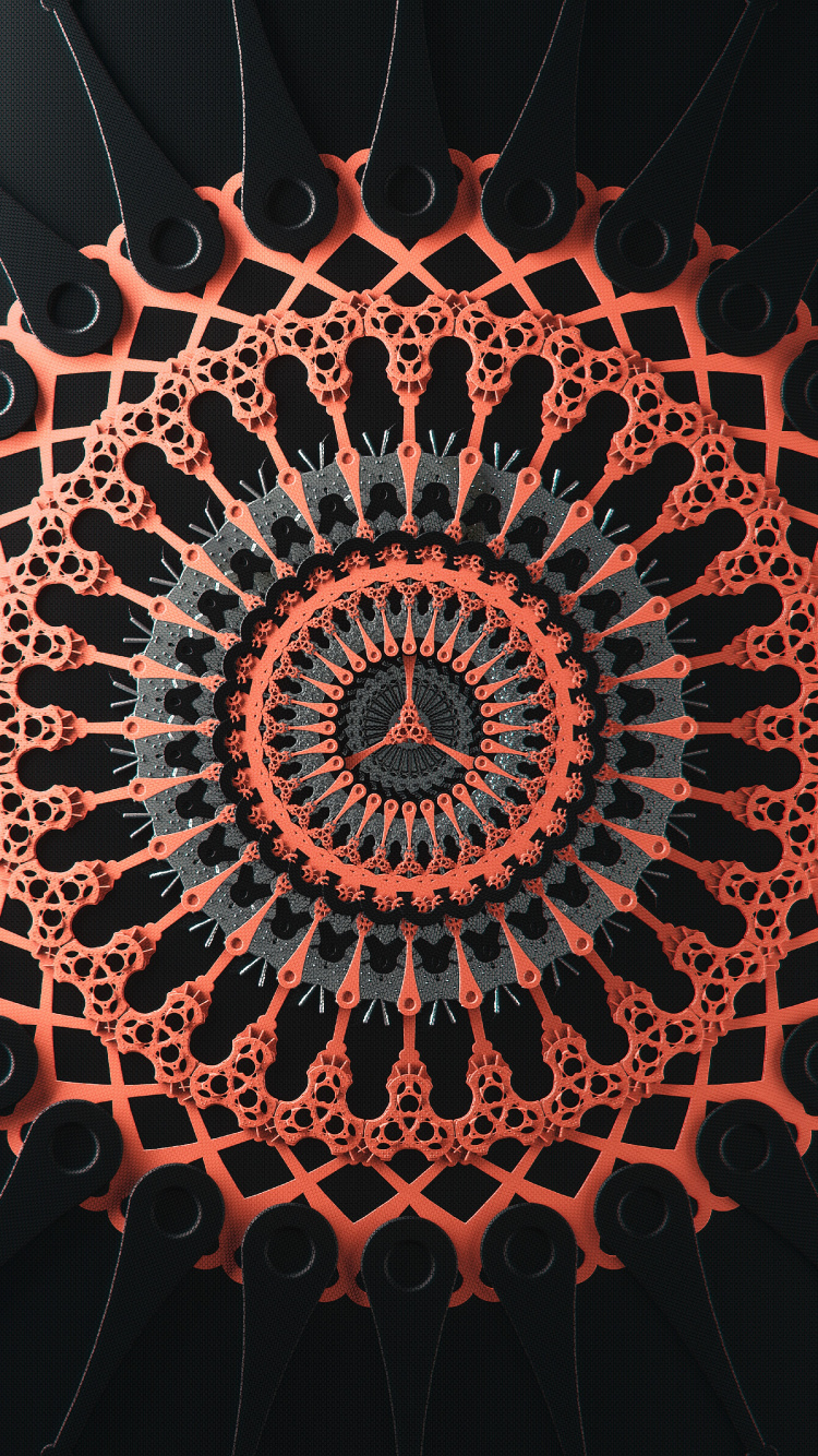 Rotes Und Schwarzes Rundes Dekor. Wallpaper in 750x1334 Resolution