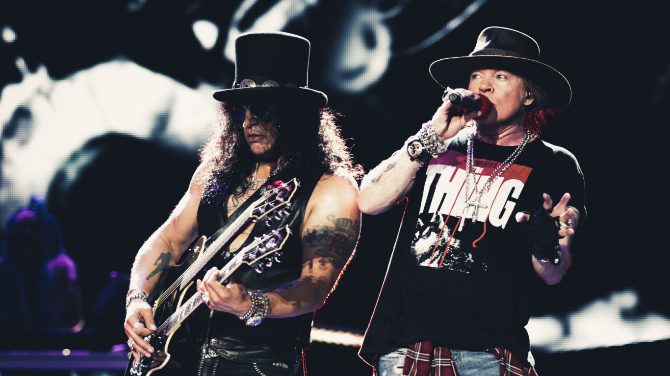 Pas Dans Cette Vie en Tournée, Guns N Roses, Hard Rock, Performance, la Musique de L'artiste. Wallpaper in 1366x768 Resolution
