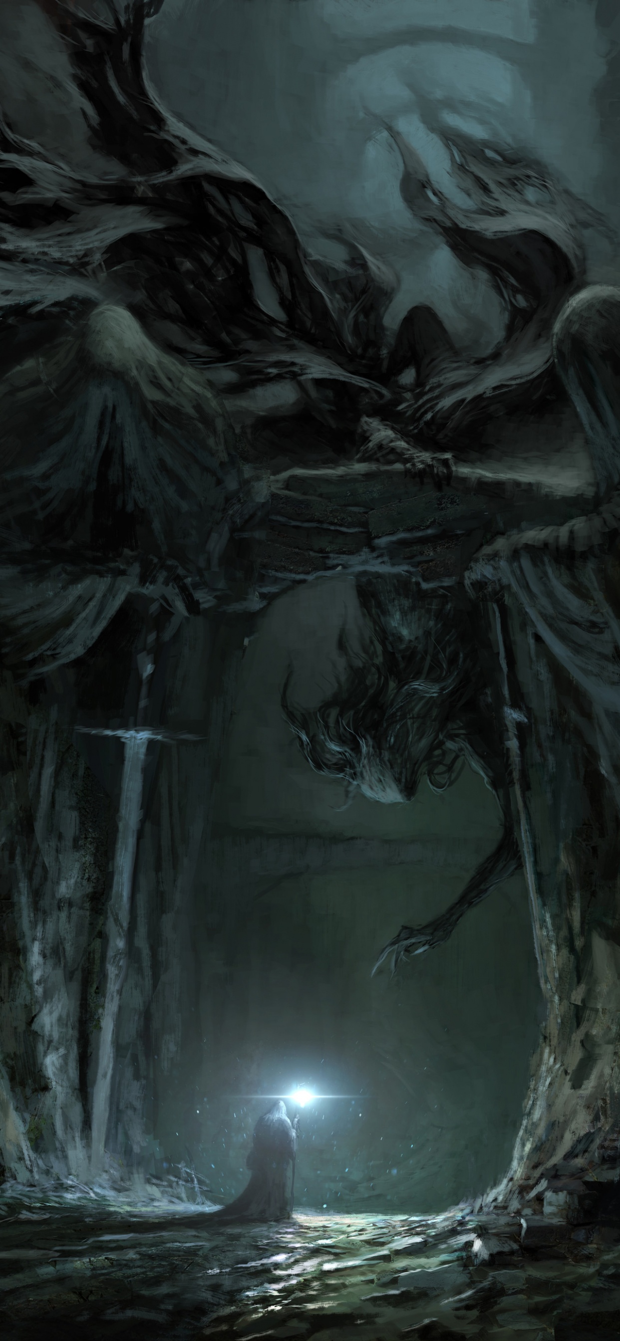 Peinture Abstraite en Noir et Blanc. Wallpaper in 1242x2688 Resolution