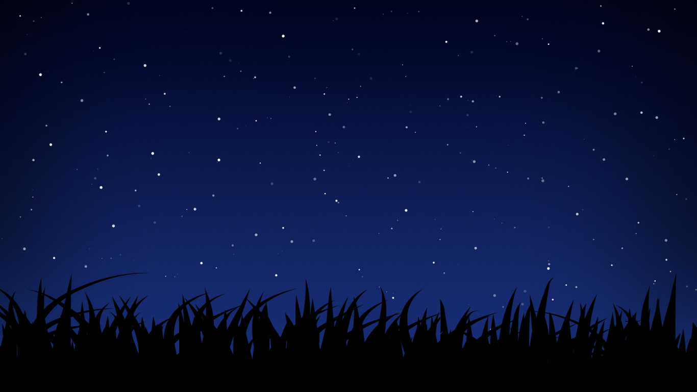Silhouette D'arbres Sous la Nuit Étoilée. Wallpaper in 1366x768 Resolution
