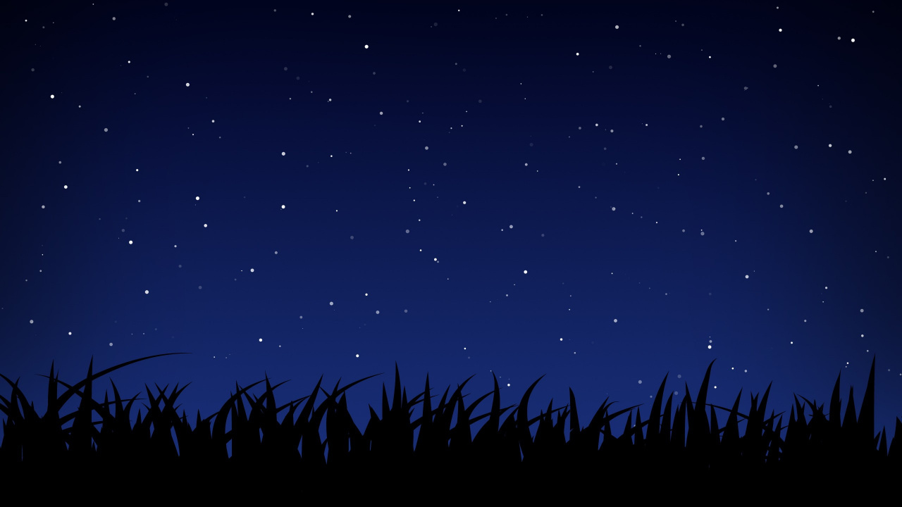 Silhouette of Trees Under Starry Night. Wallpaper in 1280x720 Resolution