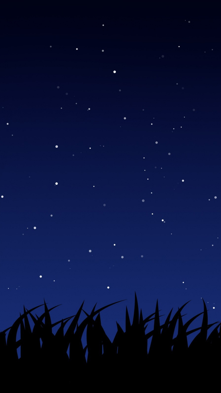 Silhouette of Trees Under Starry Night. Wallpaper in 750x1334 Resolution