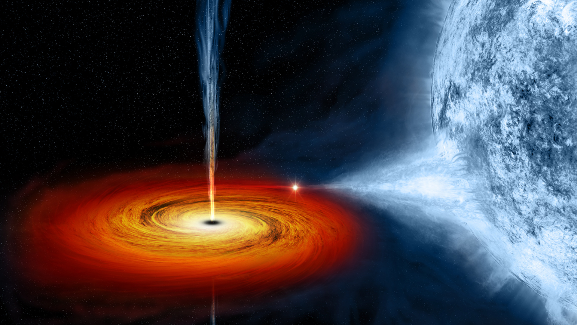 Schwarzes Loch, Schwerkraft, Angelegenheit, Supermassive Black Hole, Galaxy. Wallpaper in 1920x1080 Resolution