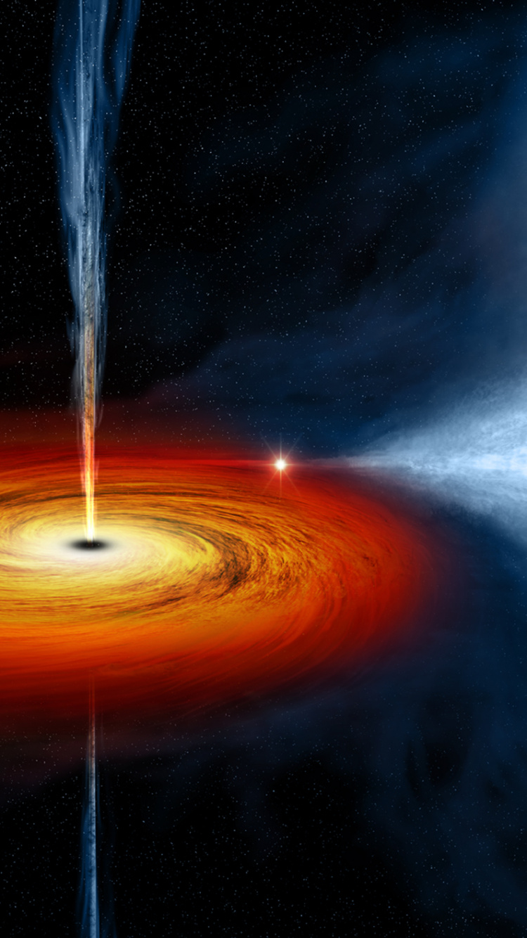 Schwarzes Loch, Schwerkraft, Angelegenheit, Supermassive Black Hole, Galaxy. Wallpaper in 750x1334 Resolution