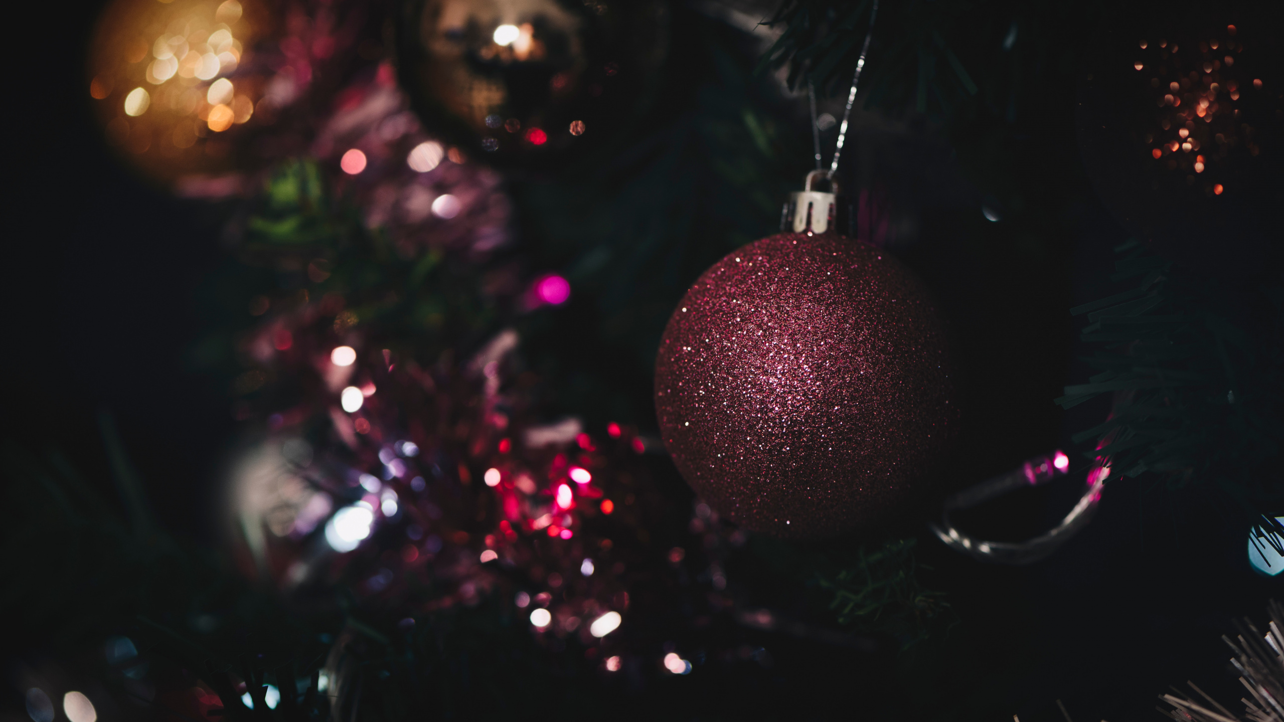 Christmas Day, Christmas Ornament, Tree, Light, Christmas. Wallpaper in 2560x1440 Resolution