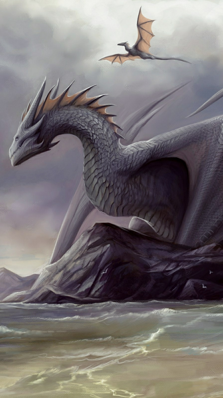 龙, 数码艺术, 幻想, 艺术, 奇妙的技术 壁纸 750x1334 允许