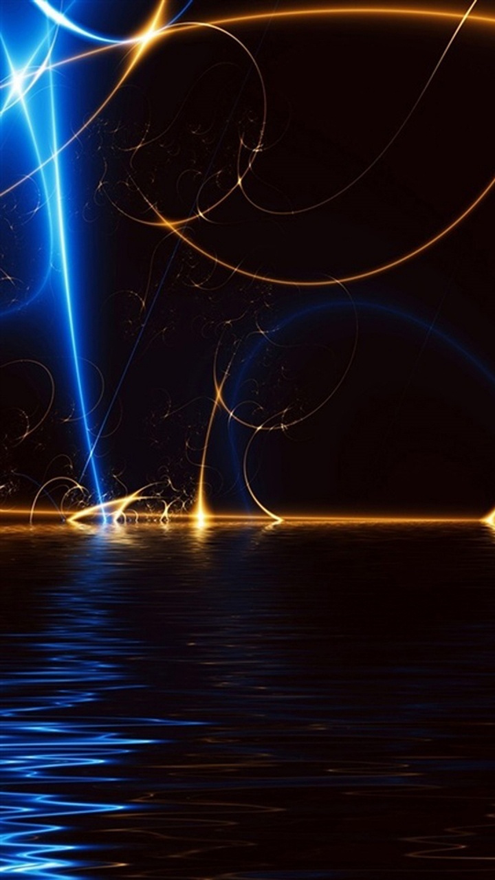 Blue and White Lightning on Sky Above Body of Water. Wallpaper in 720x1280 Resolution