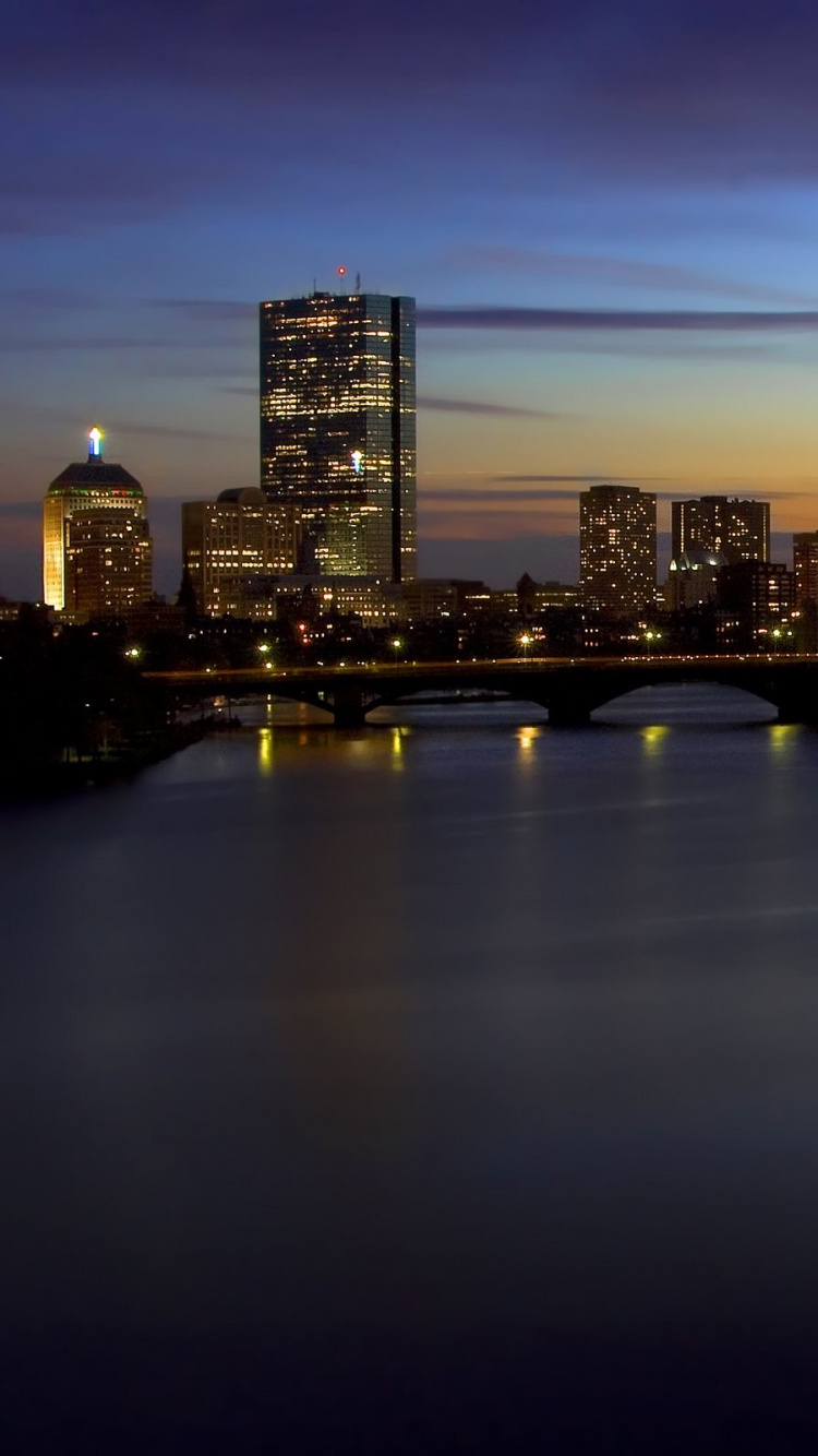 City Skyline During Night Time. Wallpaper in 750x1334 Resolution