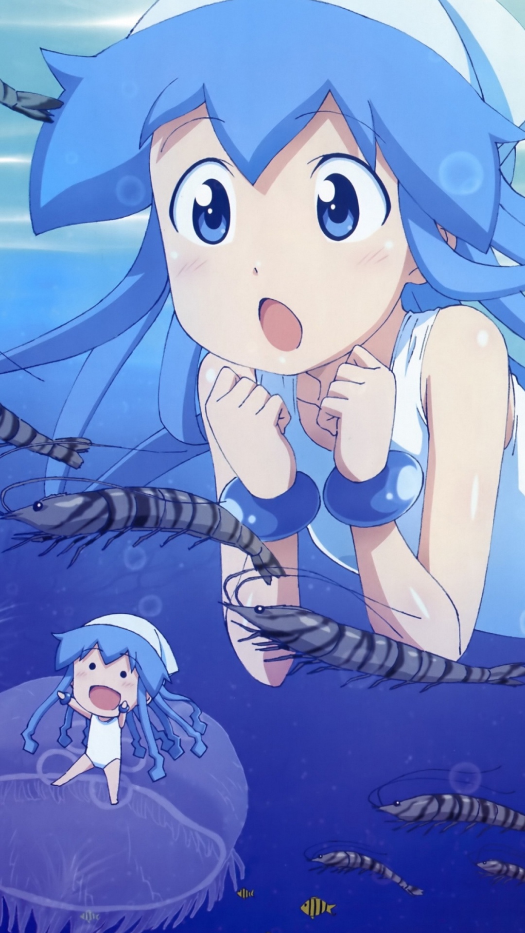 Blue Haired Girl Anime Character. Wallpaper in 1080x1920 Resolution