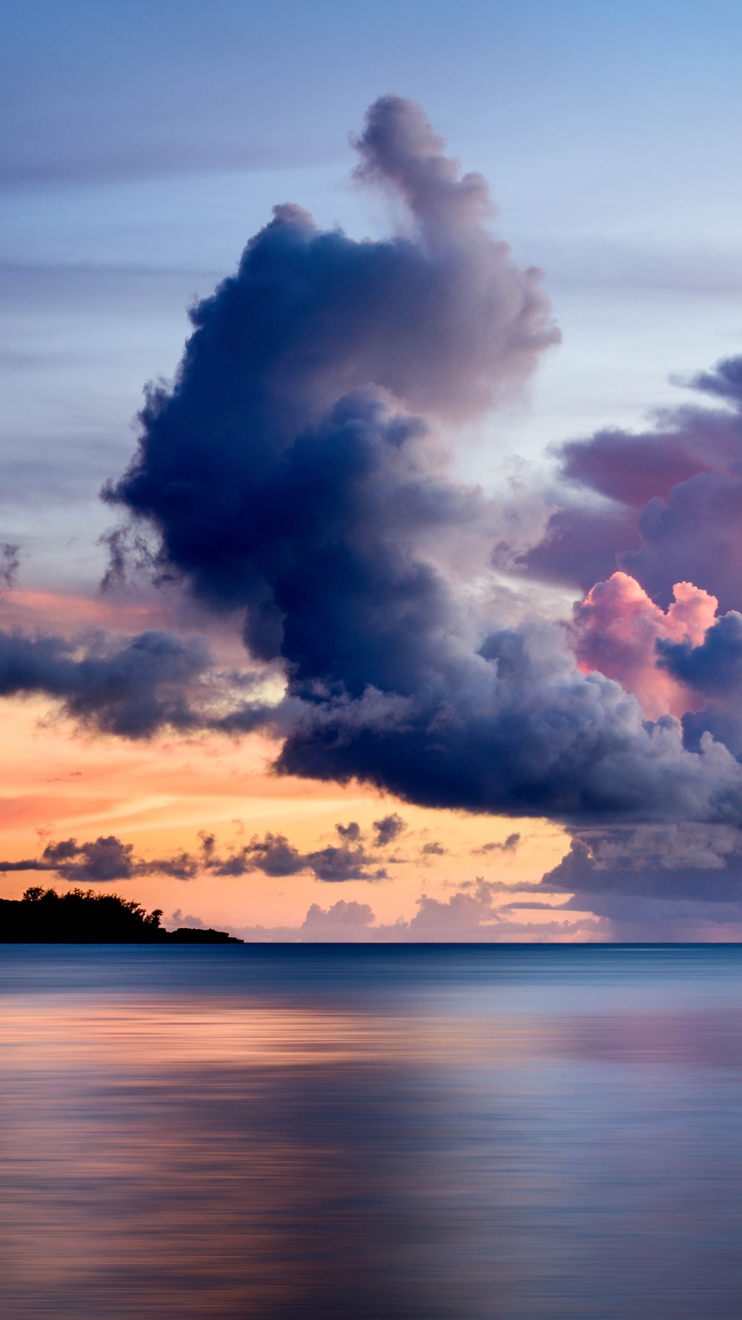 Cloud, Sonnenuntergang, Natur, Horizont, Meer. Wallpaper in 1080x1920 Resolution