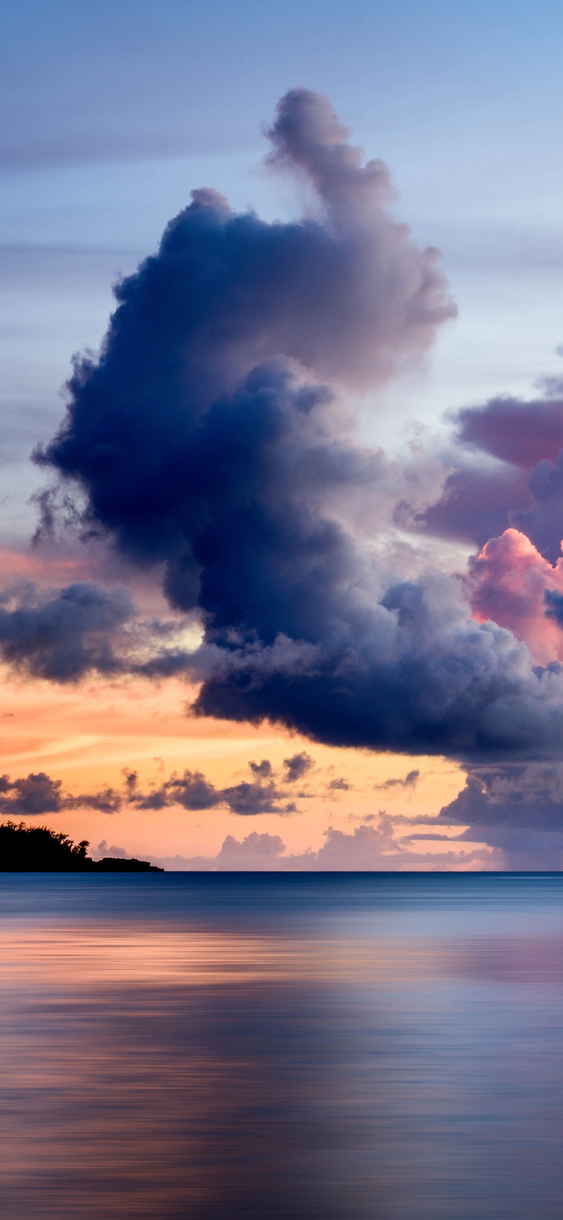 Cloud, Sonnenuntergang, Natur, Horizont, Meer. Wallpaper in 1125x2436 Resolution