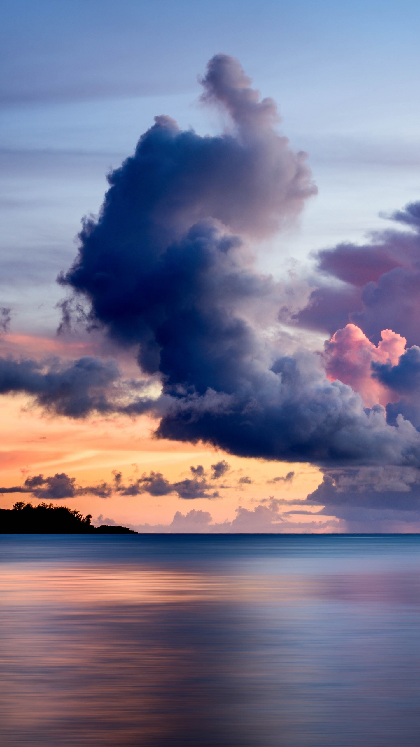 Cloud, Sonnenuntergang, Natur, Horizont, Meer. Wallpaper in 1440x2560 Resolution