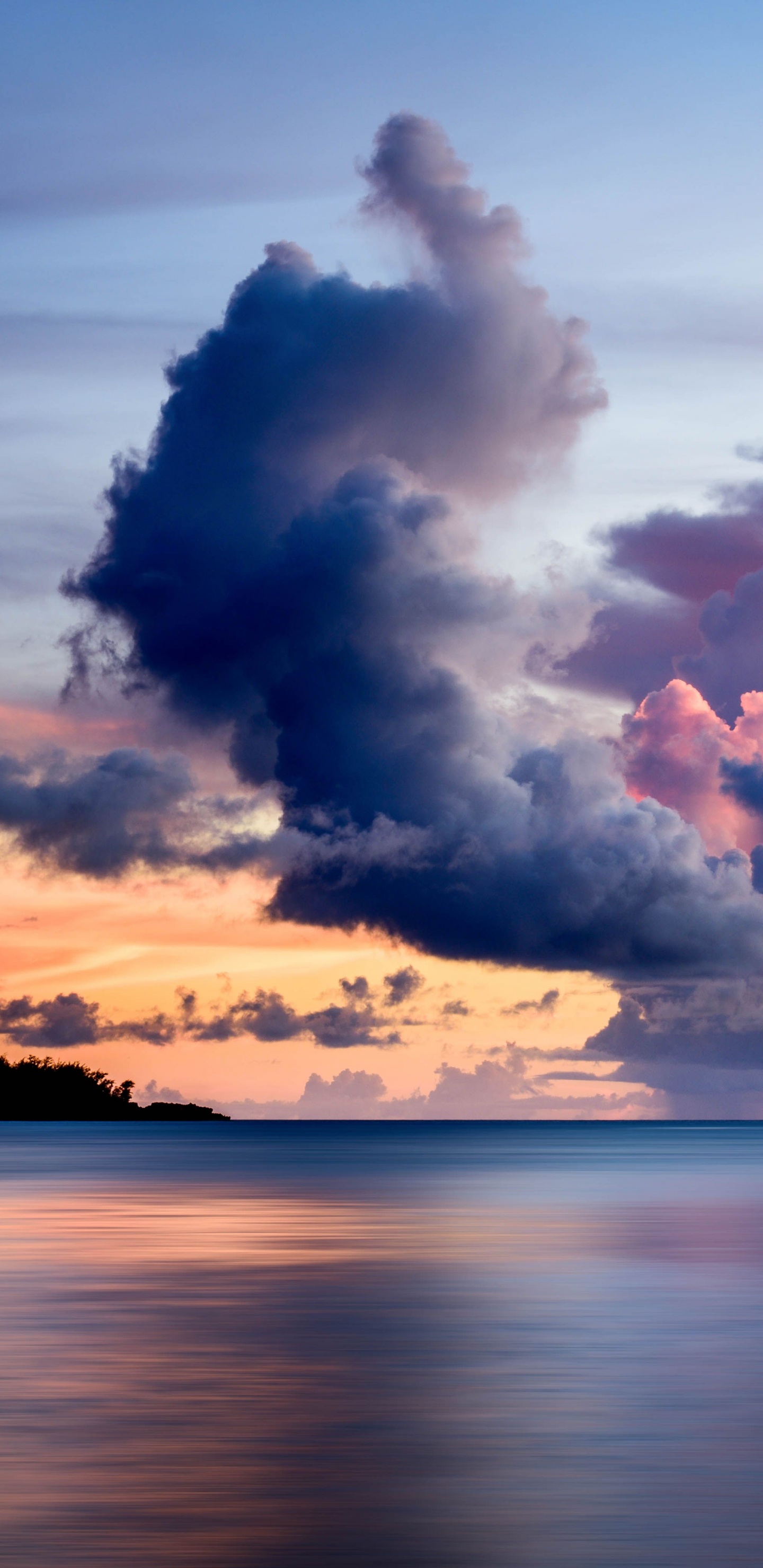 Cloud, Sonnenuntergang, Natur, Horizont, Meer. Wallpaper in 1440x2960 Resolution