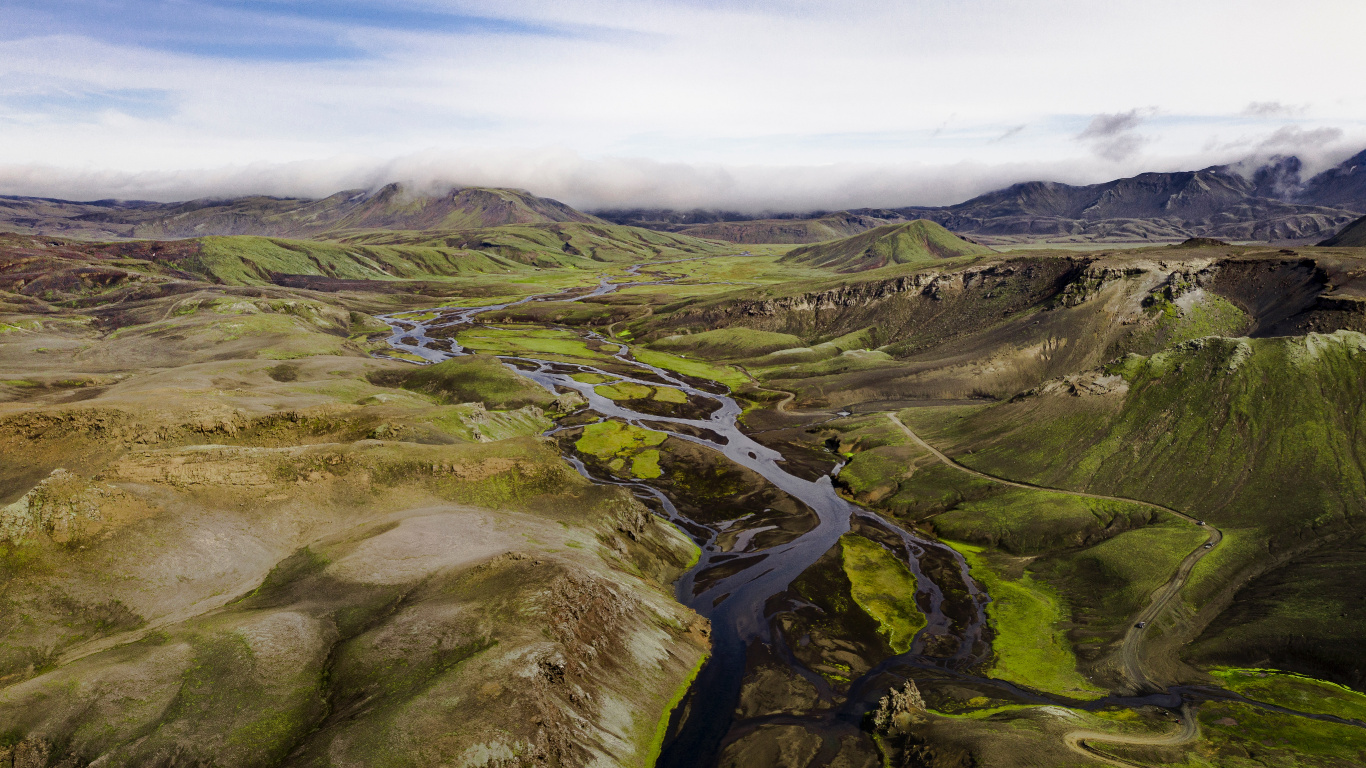 Reserva Natural de Hornstrandir, McLean Falls, Montaña, Paisaje Natural, Highland. Wallpaper in 1366x768 Resolution