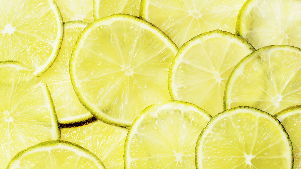 Gelbe Zitronenfrucht Mit Wassertropfen. Wallpaper in 1280x720 Resolution