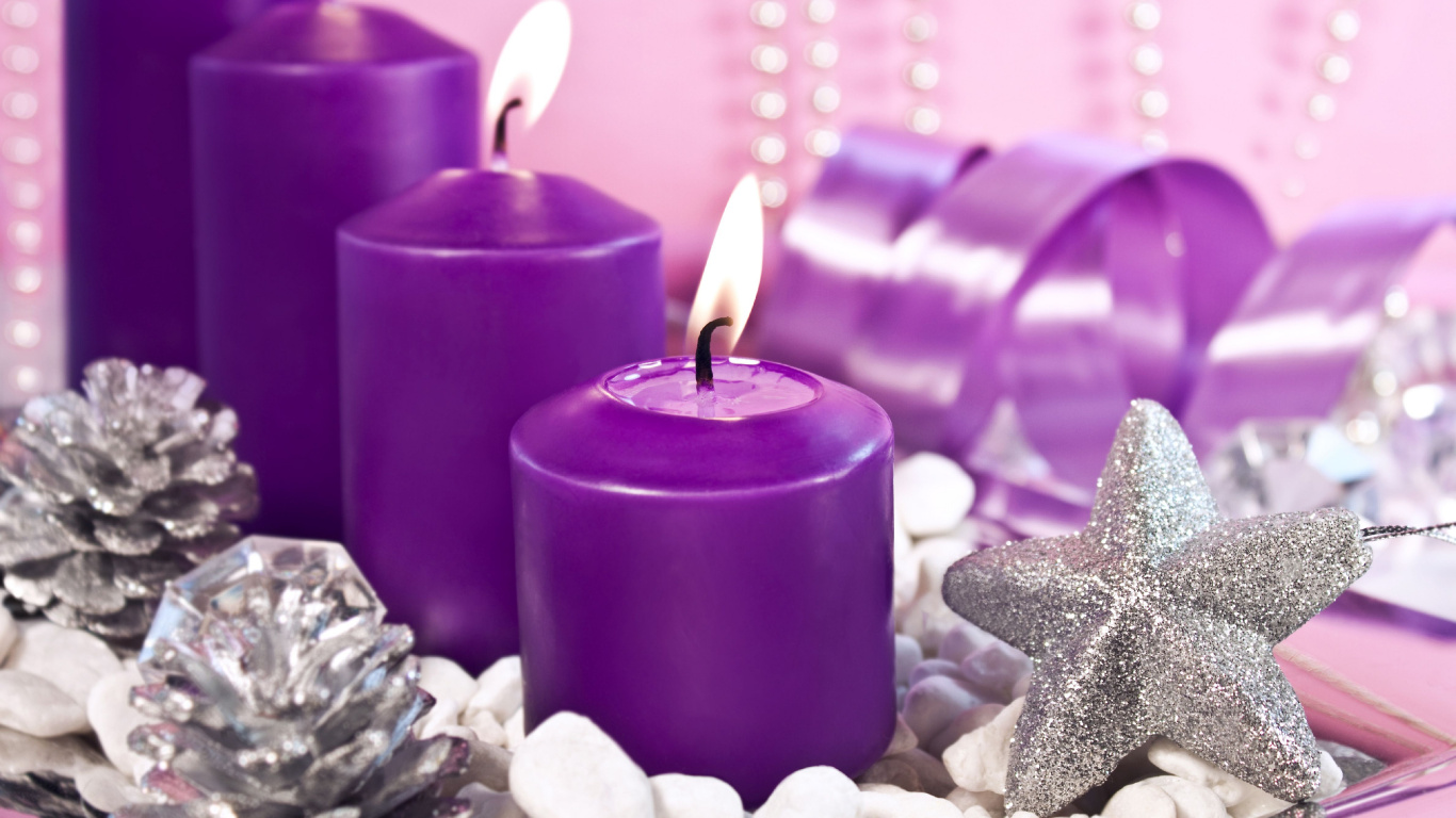 Candle, Advent Candle, Christmas Day, Christmas Decoration, Lighting. Wallpaper in 1366x768 Resolution