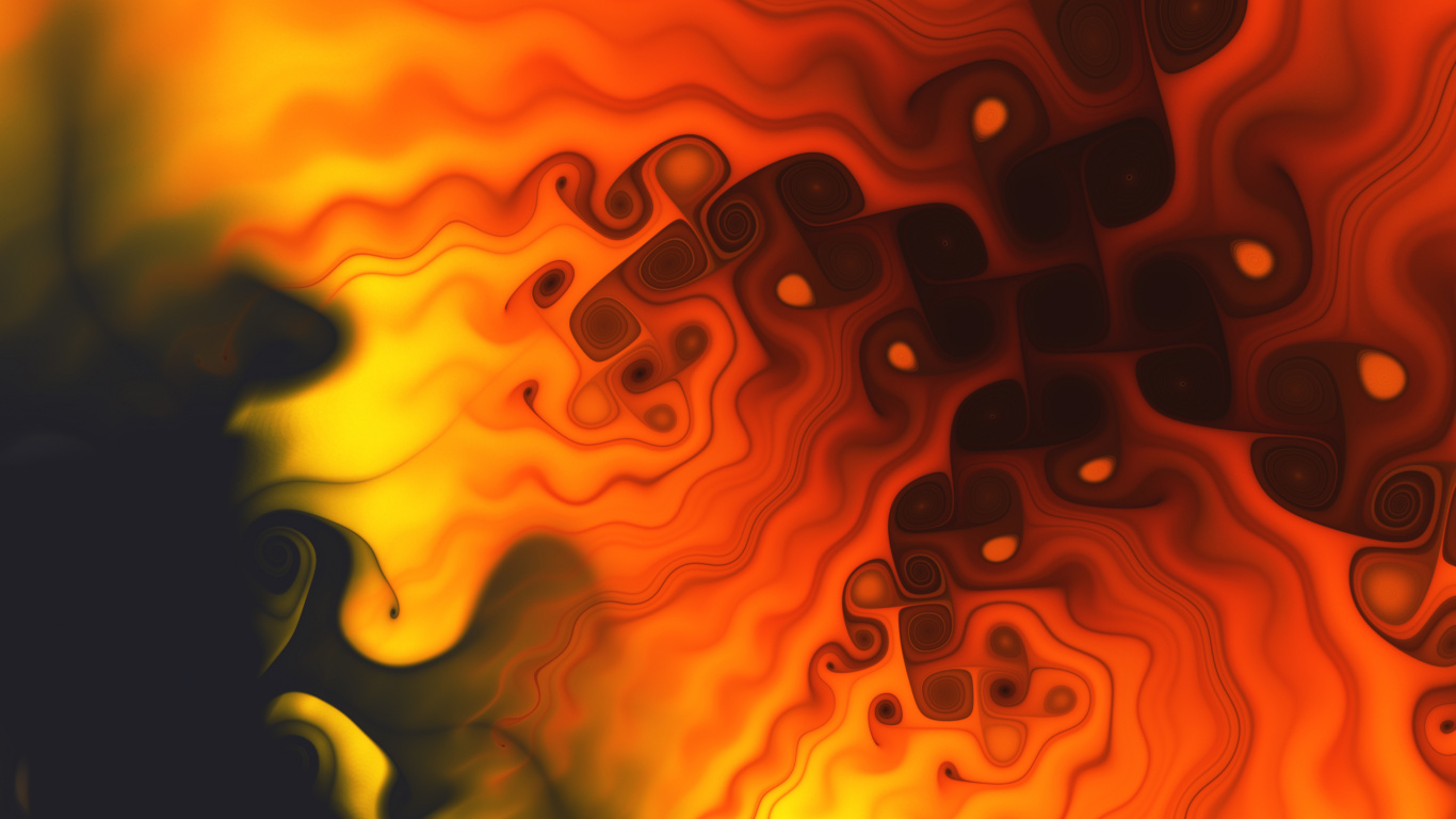 Peinture Abstraite Orange et Jaune. Wallpaper in 1366x768 Resolution