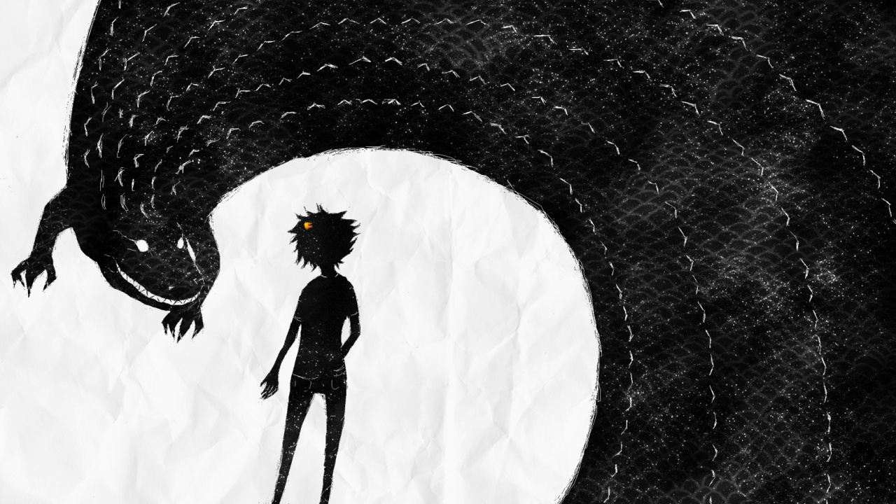 Man in Black Suit Standing on Black and White Round Tunnel. Wallpaper in 1280x720 Resolution